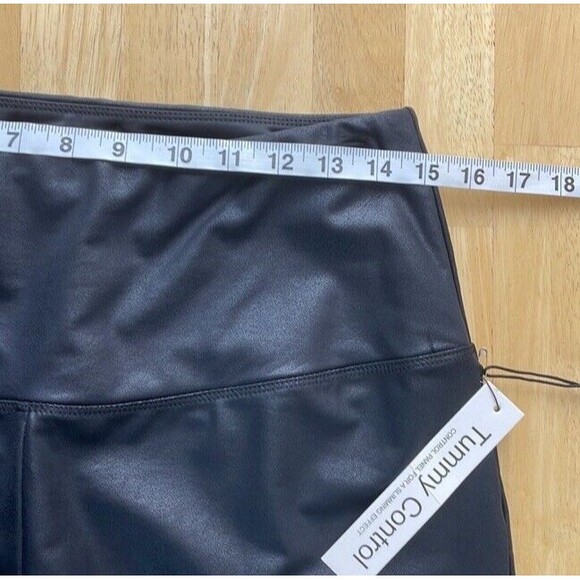 Rachel Zoe Solid Black Tummy Control Seamed Ponte Leggings XL Sexy Sleek Biker - Picture 9 of 12